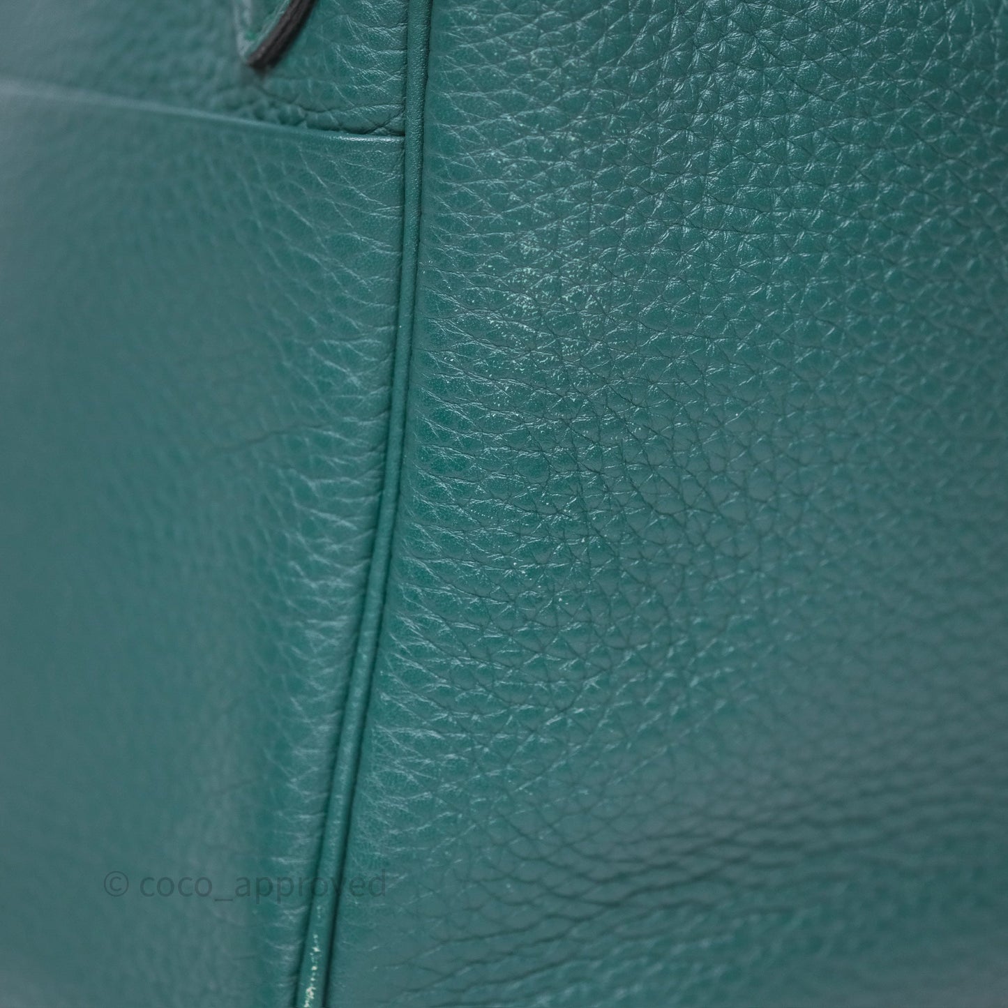 Hermès Lindy 30 Malachite Z6 Clemence Palladium Hardware