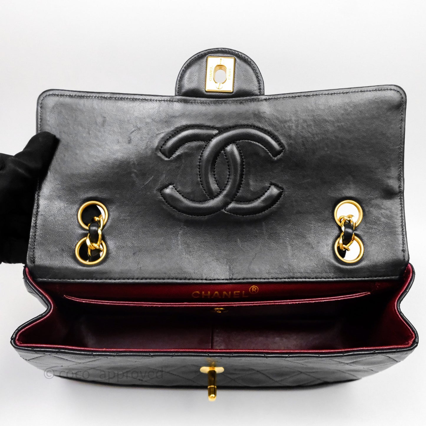 Chanel Matelasse Flap Bag Lambskin Black 24K Gold Hardware