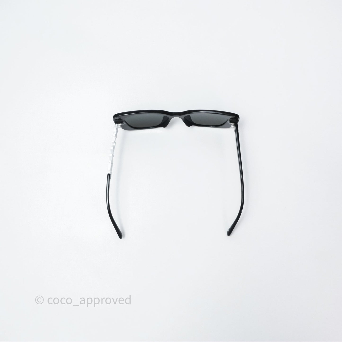 Chanel Acetate Strass Square Polarized Sunglasses Black/ White