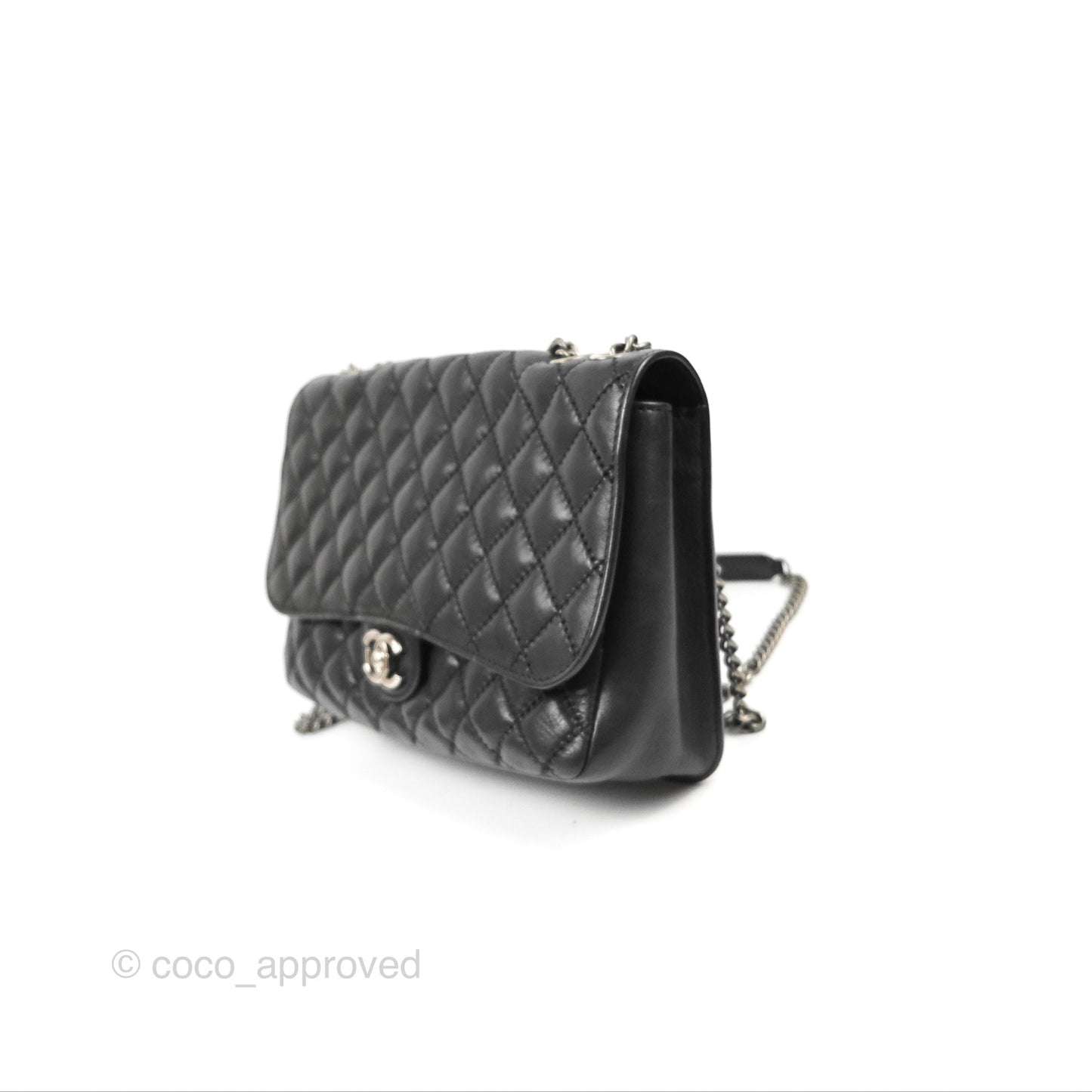 Chanel Flap Bag Quilted Black Soft Calfskin Ruthenium Hardware