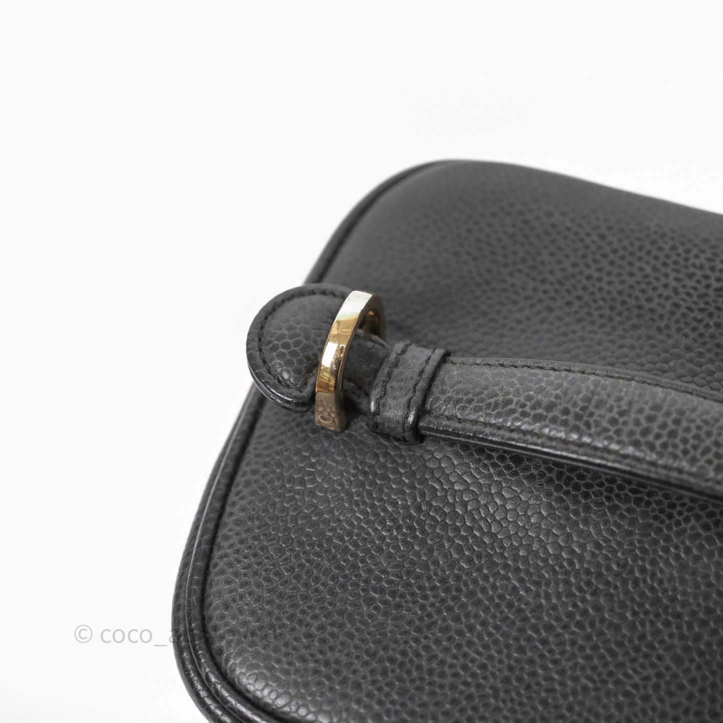 Chanel Vintage Vanity Case Black Caviar Gold Hardware