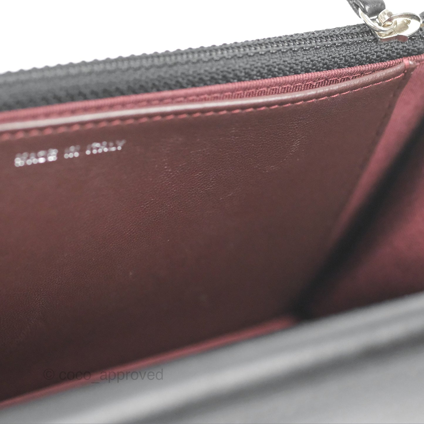 Chanel Quilted Classic Wallet On Chain WOC Black Lambskin Silver Hardware