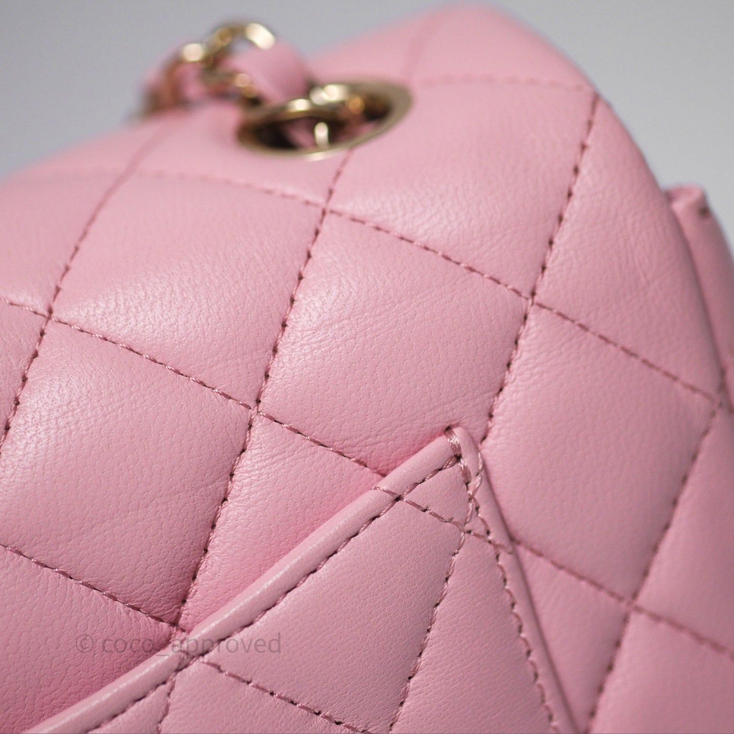 Chanel Quilted Mini Rectangular Flap Pink Lambskin Gold Hardware
