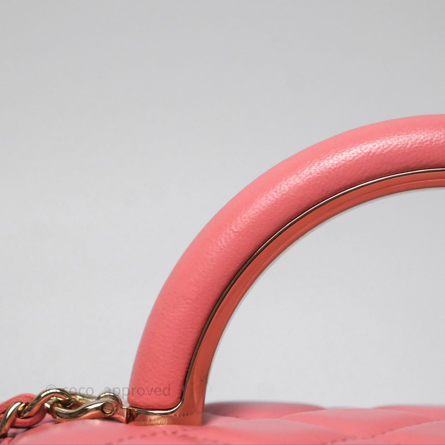 Chanel Vanity Rectangular Top Handle Pink Lambskin Gold Hardware