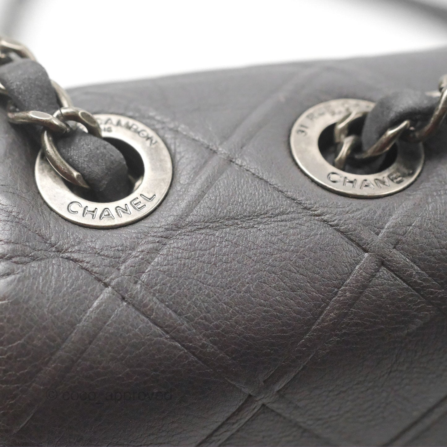 Chanel New Chic Flap Dark Grey Calfskin Ruthenium Hardware
