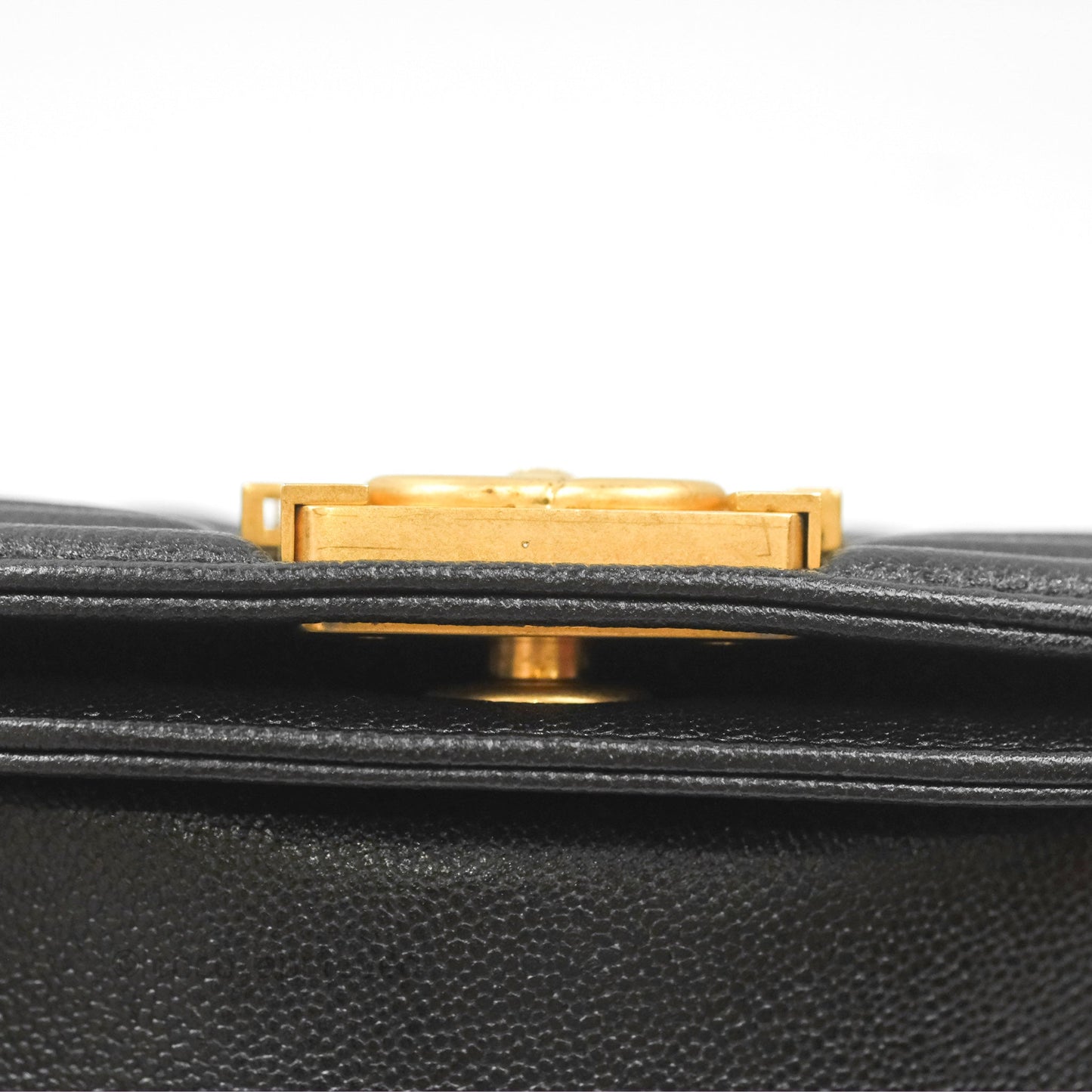 Chanel Boy Messenger Bag Black Caviar Aged Gold Hardware