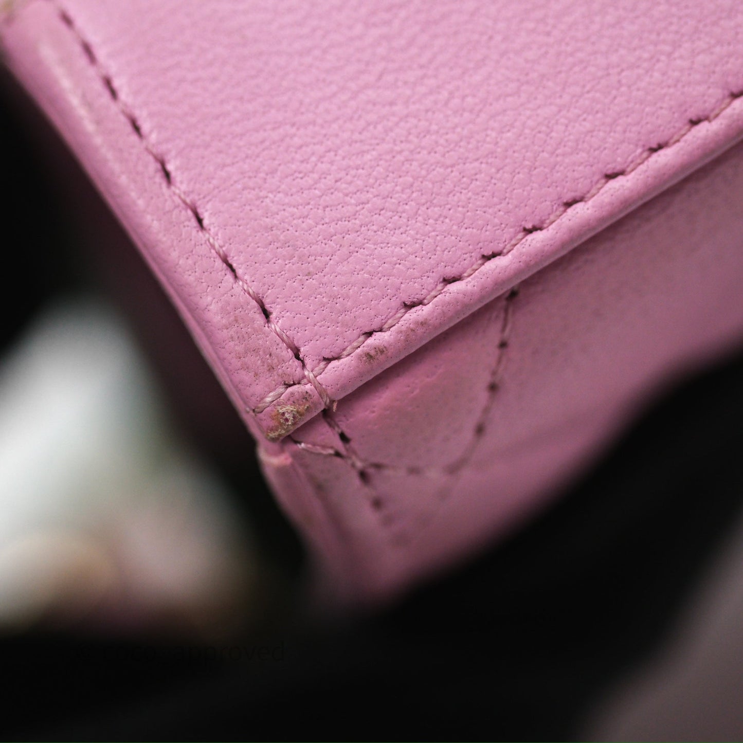 Chanel Mini Handle Clutch With Chain Pink/ Mint Lambskin Gold Hardware 23P