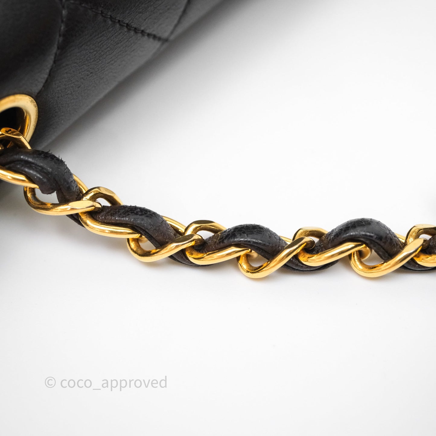 Chanel Vintage Medium Classic Diana Flap Bag Black Lambskin 24K Gold Hardware