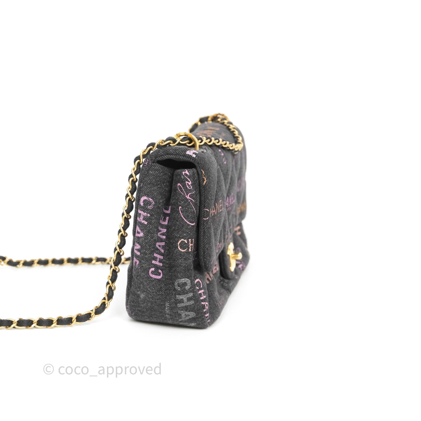Chanel Large Denim Mood Flap Quilted Black Multicolor