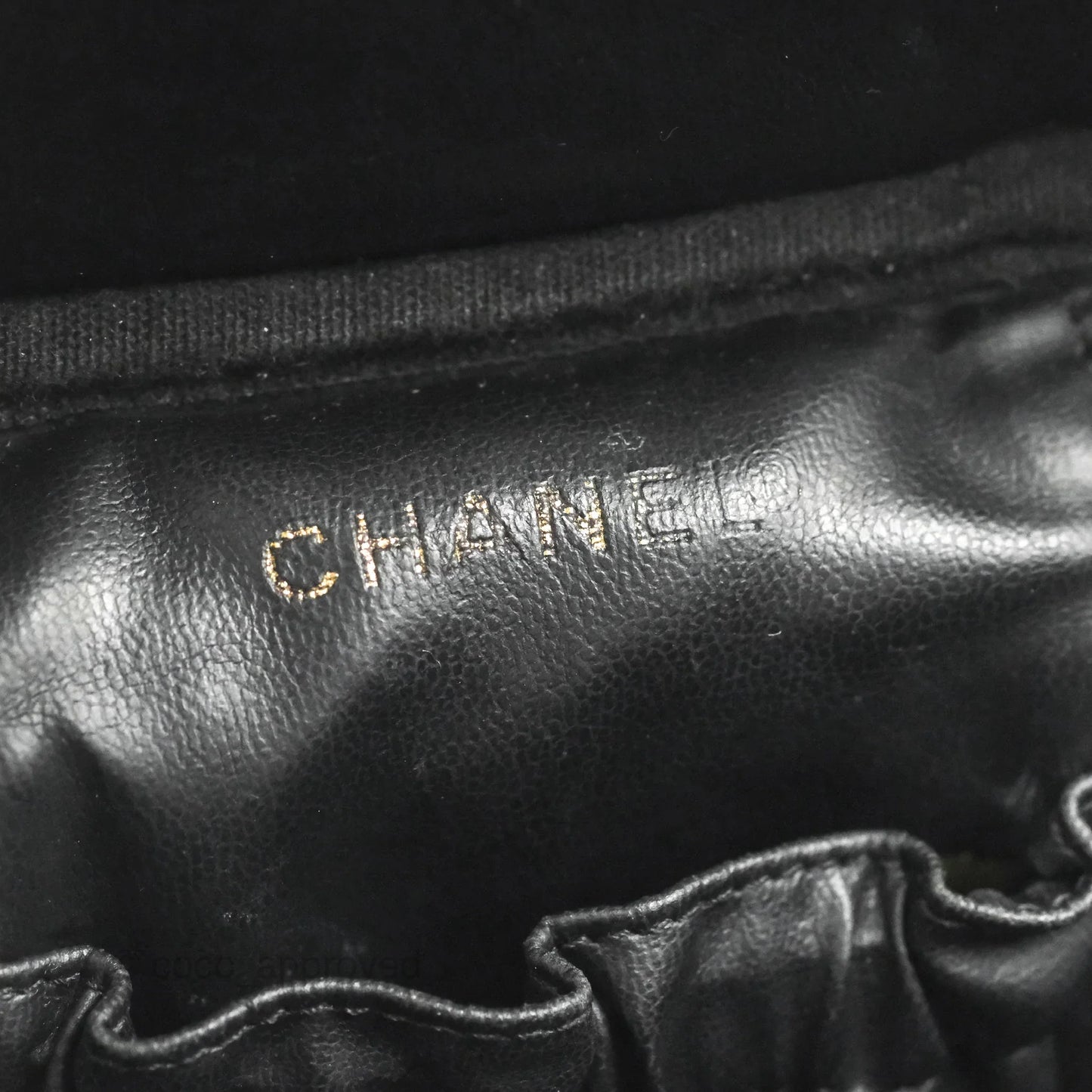Chanel Vintage Vanity Case Black Caviar Gold Hardware