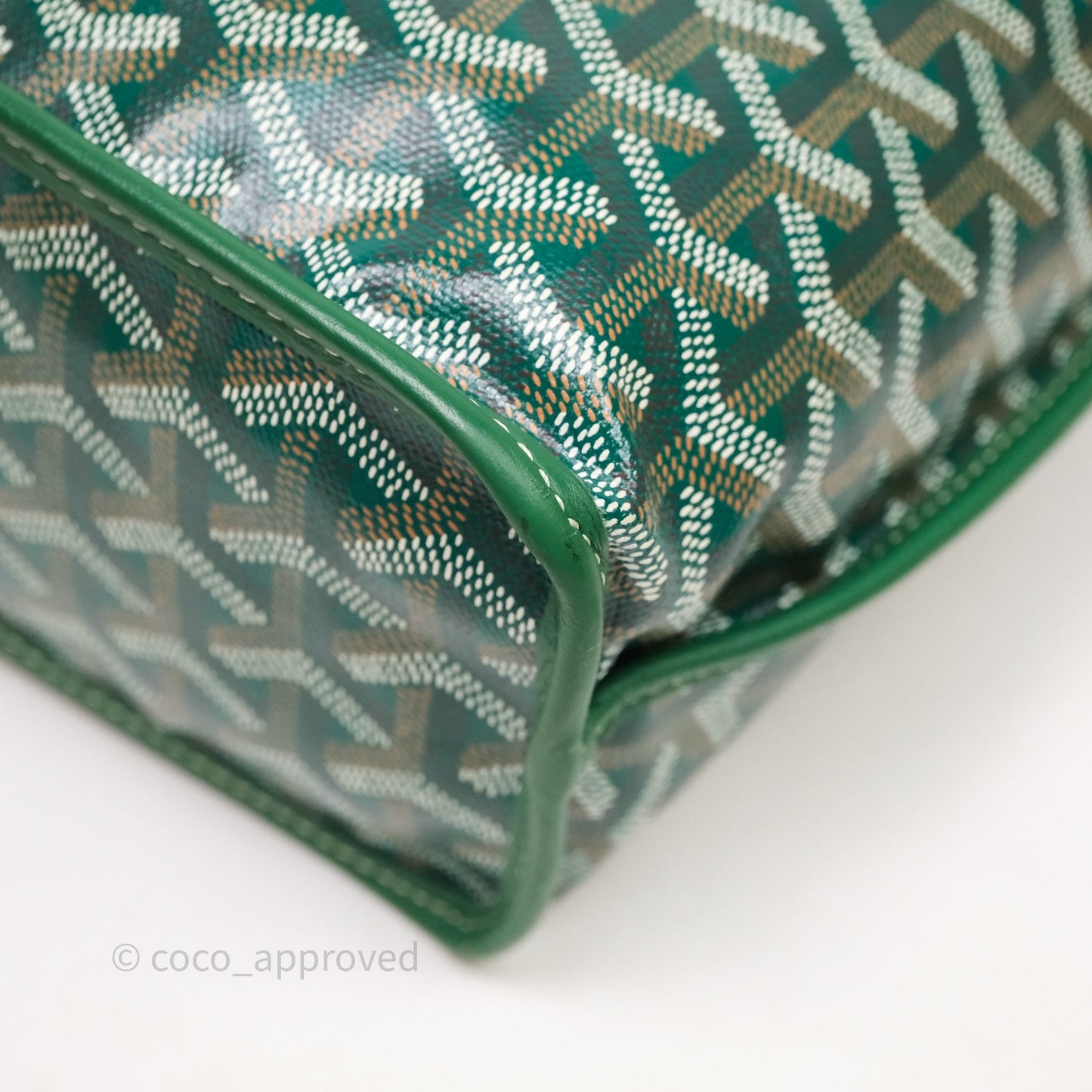 Goyard Anjou Mini Tote Bag Green Goyardine Canvas
