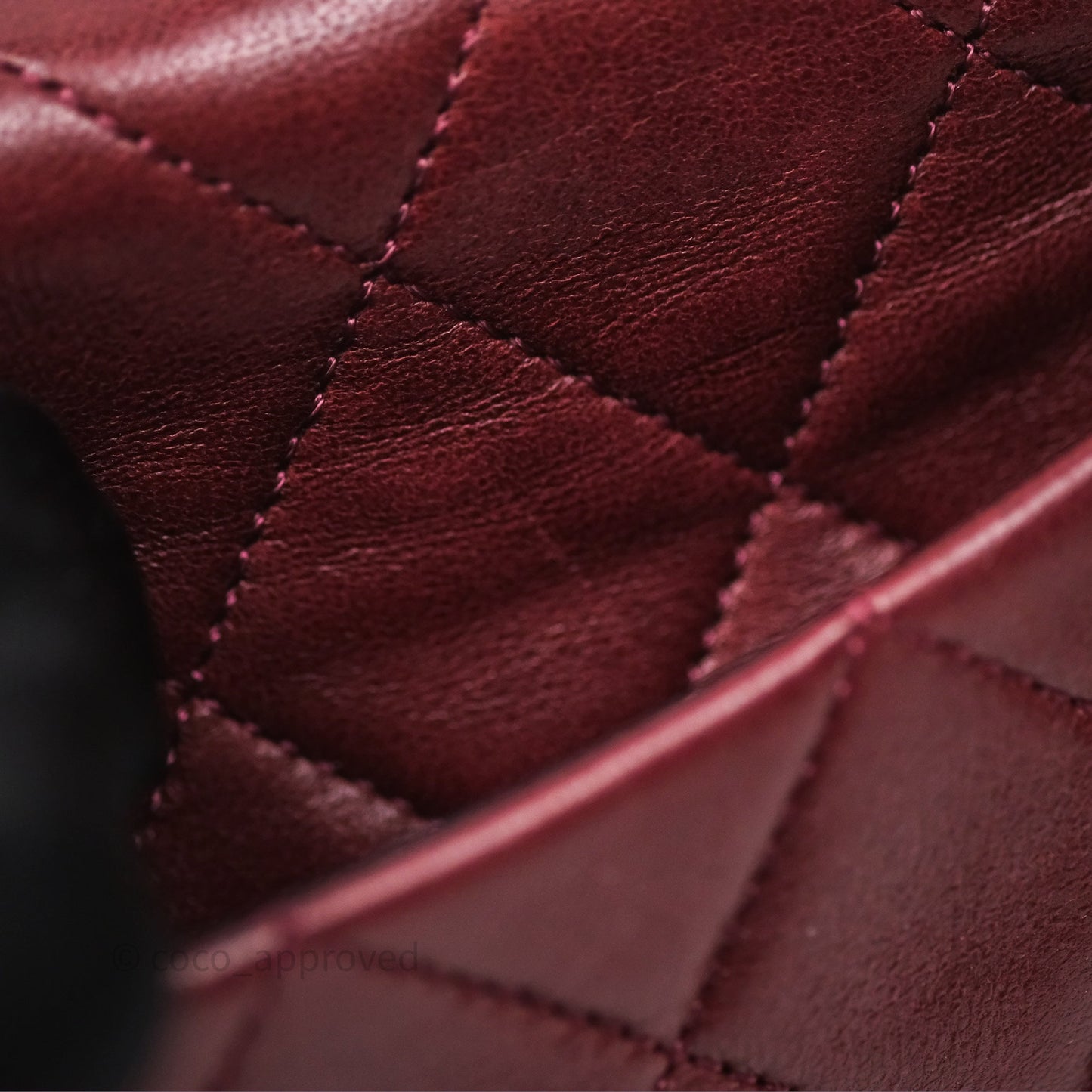 Chanel Vintage Mini Square Burgundy Lambskin 24K Gold Hardware