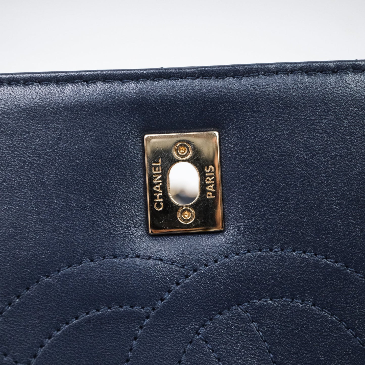 Chanel Small Trendy CC Navy Lambskin Gold Hardware