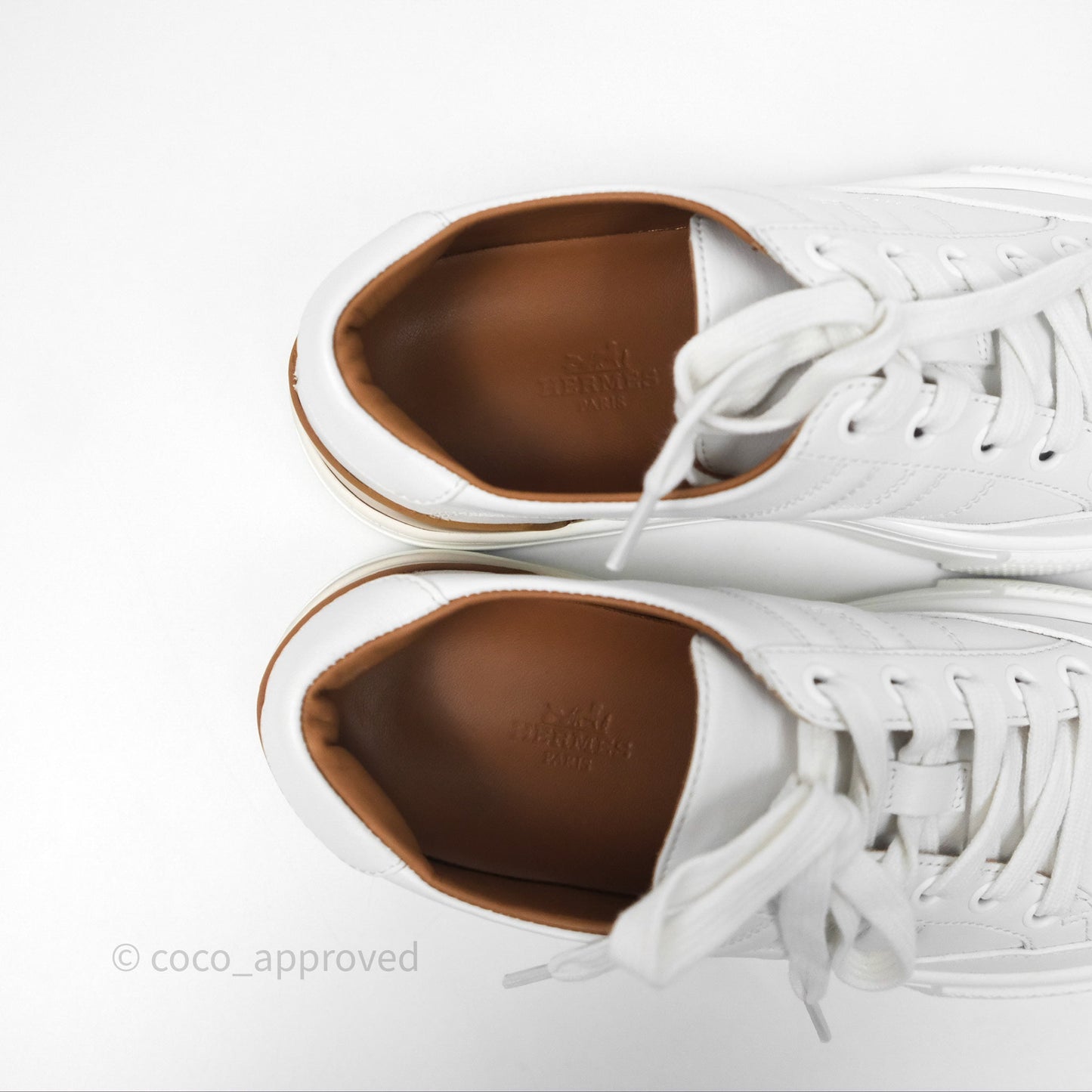 Hermès Deep Sneaker Calfskin White Size 37