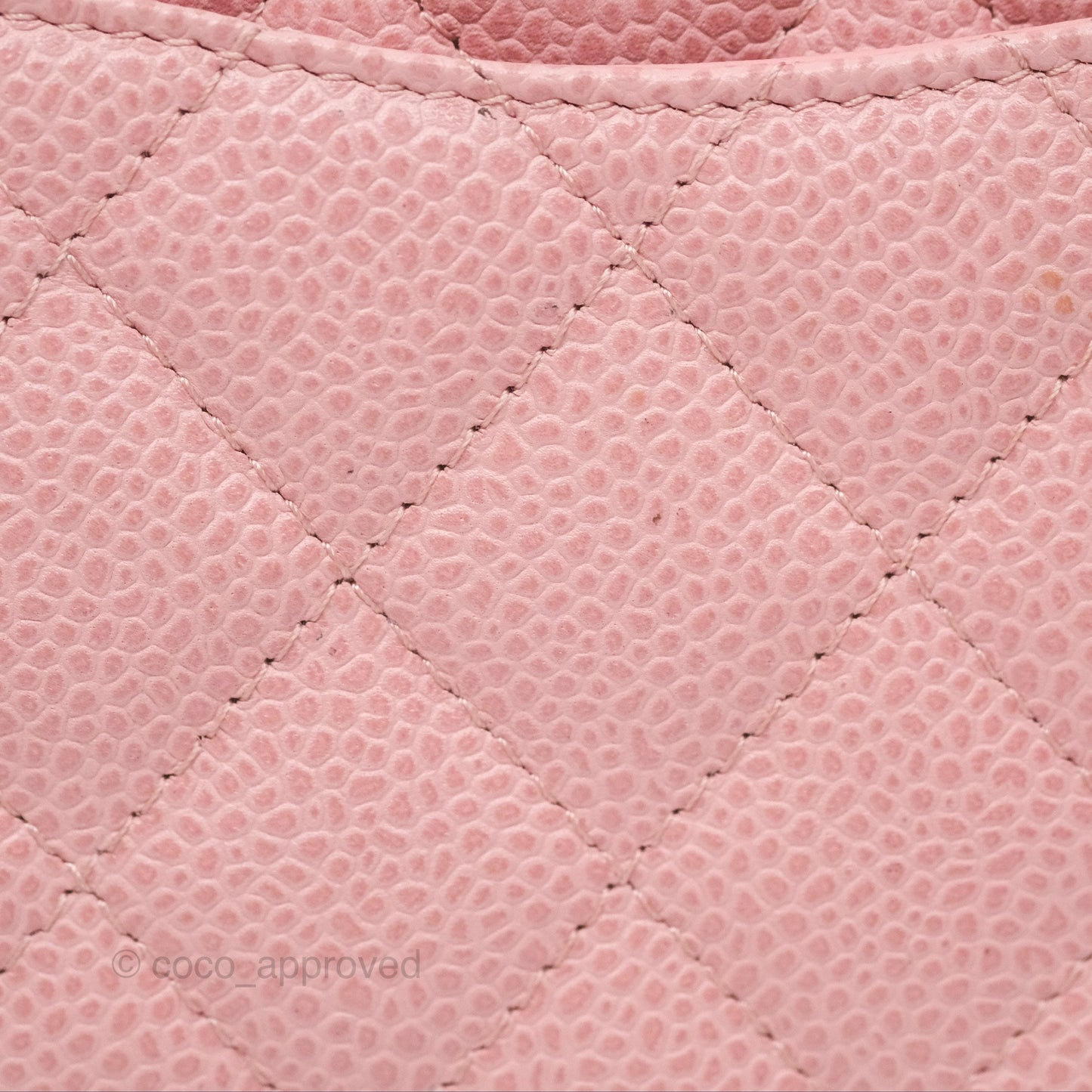 Chanel Vintage Classic M/L Medium Flap Quilted Sakura Pink Caviar 24K Gold Hardware