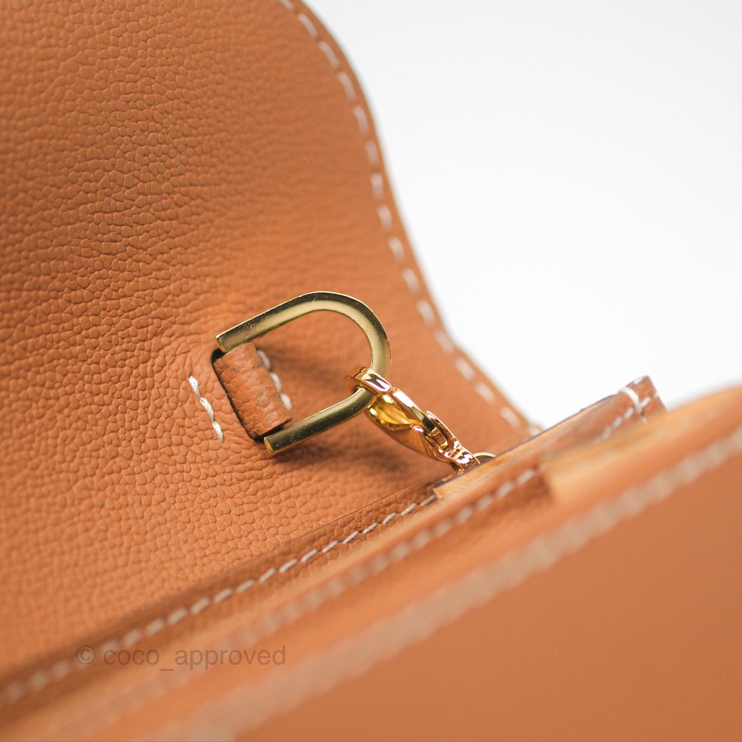 Delvaux Brillant Long Wallet Chain Surpiqué Vegetal Ivory Rodeo Calf