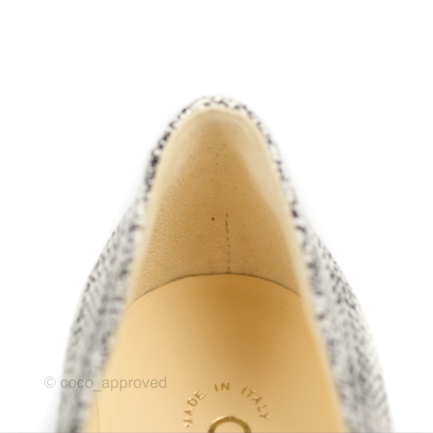 Chanel Classic Tweed And Black Calfskin Heels Size 38.5
