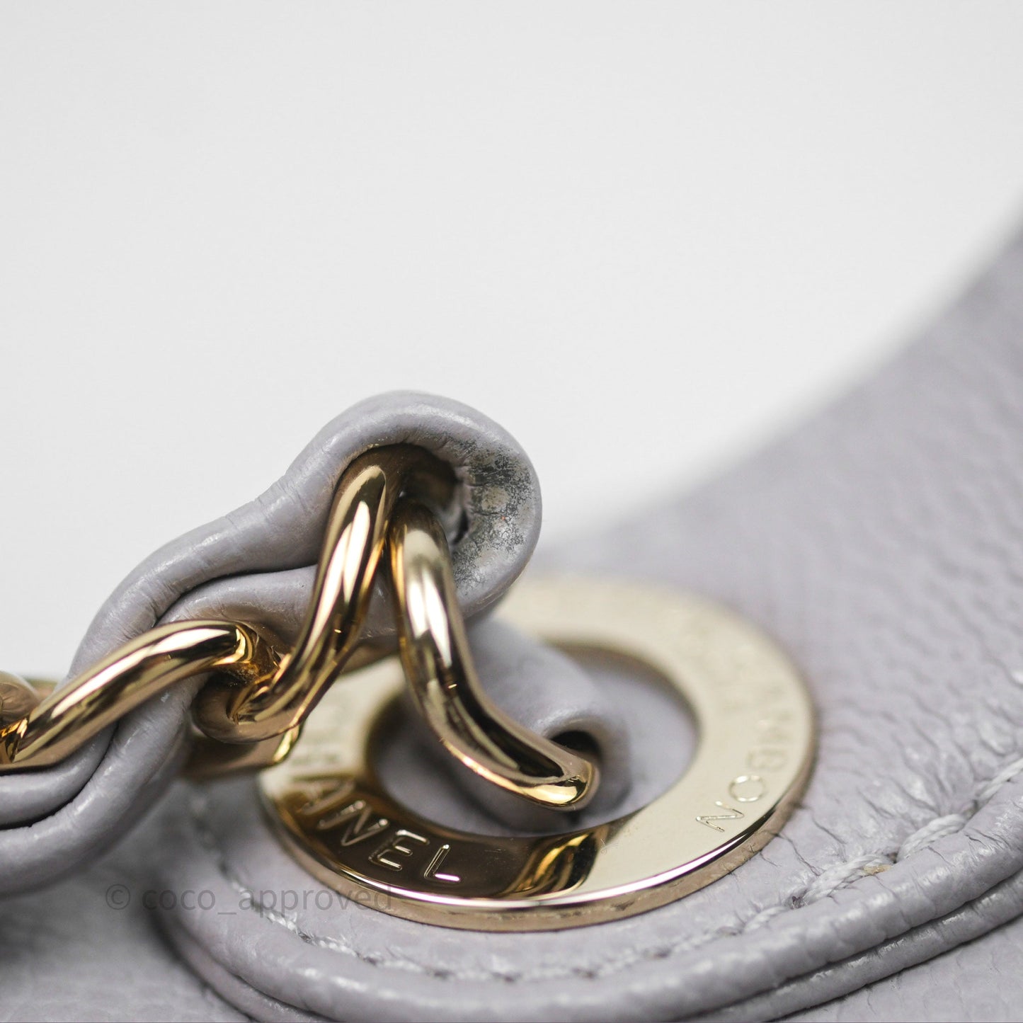 Chanel Quilted Medium Business Affinity Flap Light Grey Caviar Gold Hardware