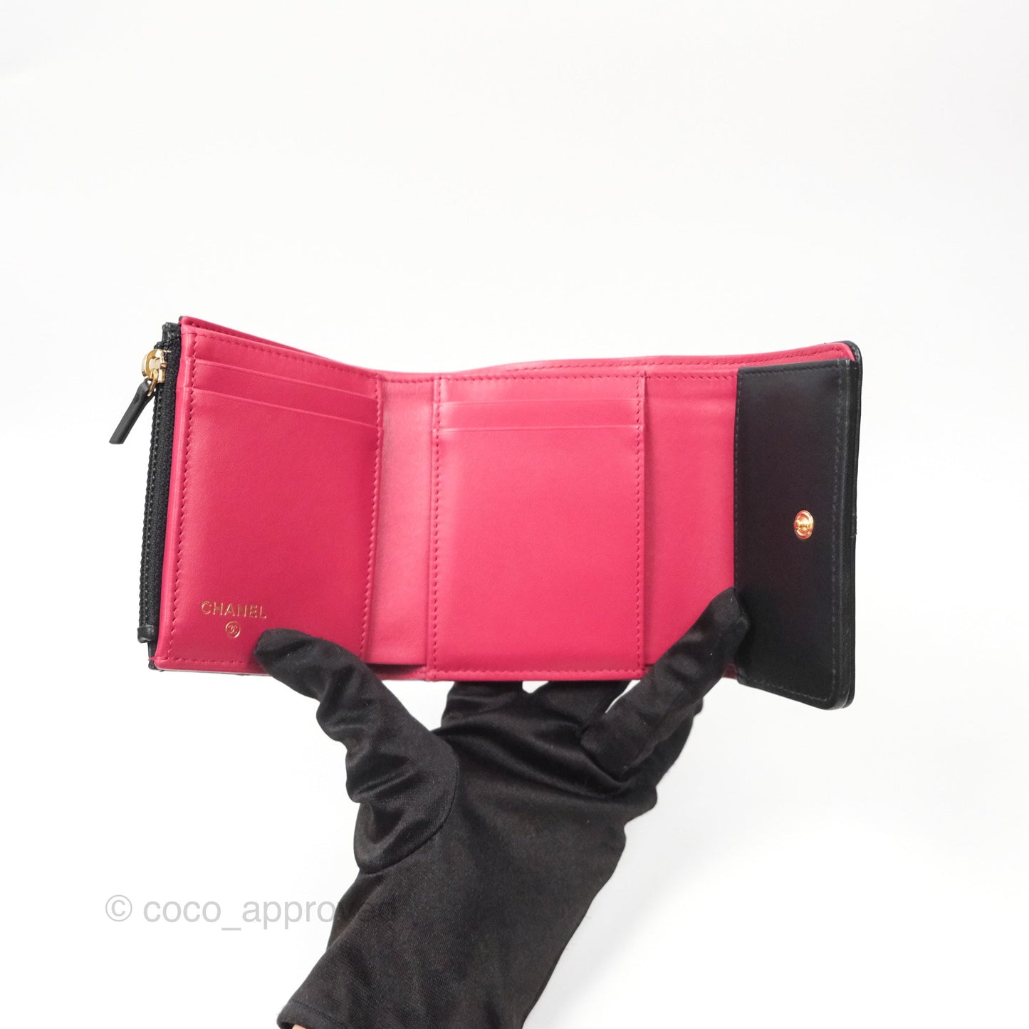 Chanel 19 Short Flap Wallet Black Lambskin