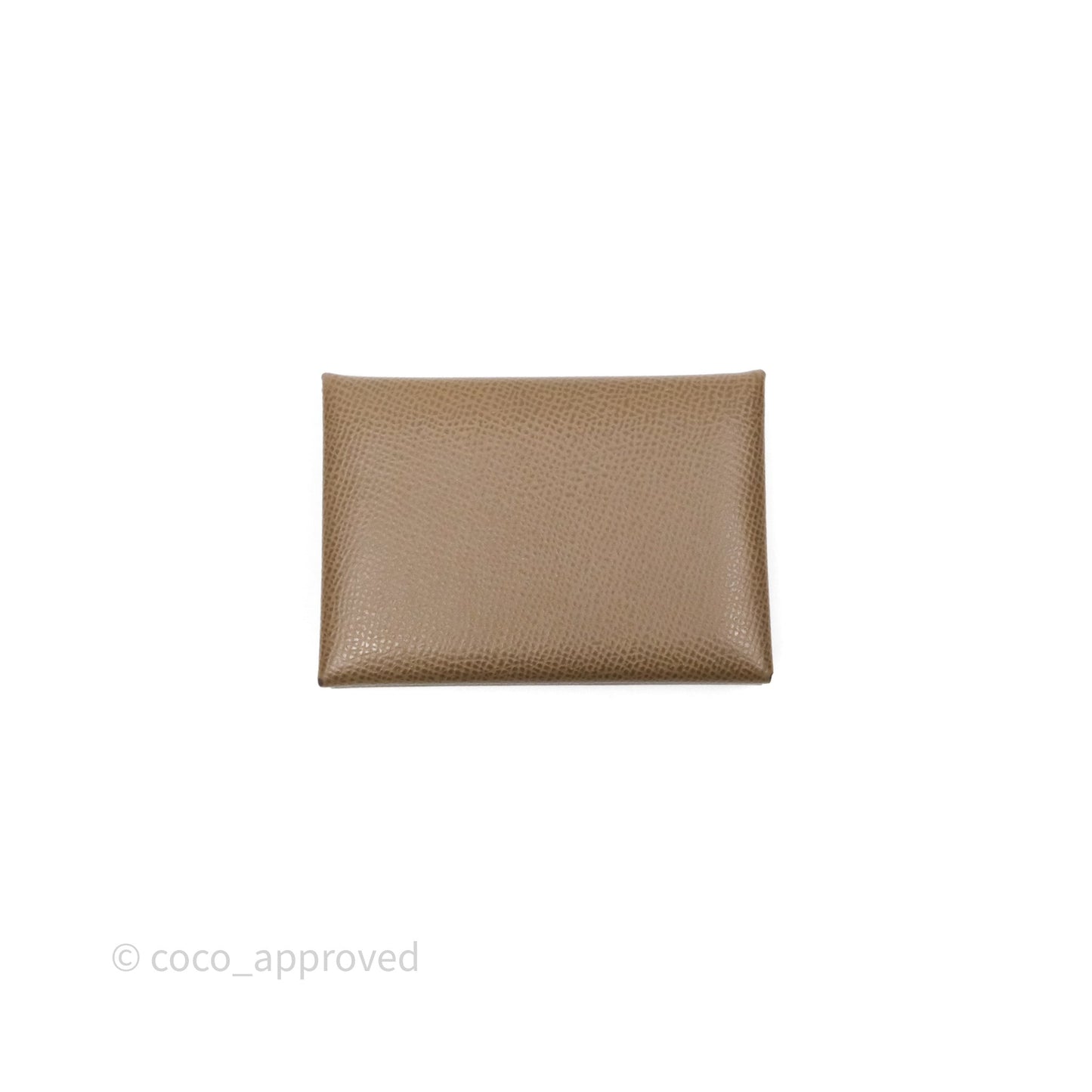 Hermès Calvi Duo Compact Card Holder Etoupe Epsom Palladium Hardware