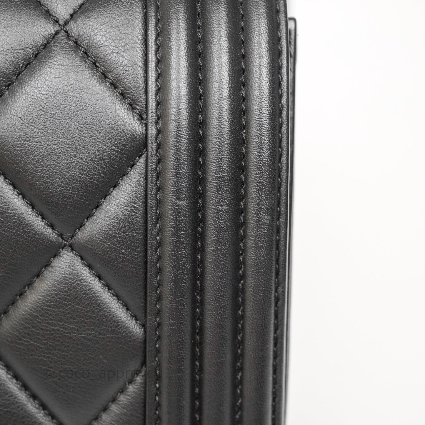 Chanel Quilted Medium Boy Black Lambskin Ruthenium Hardware