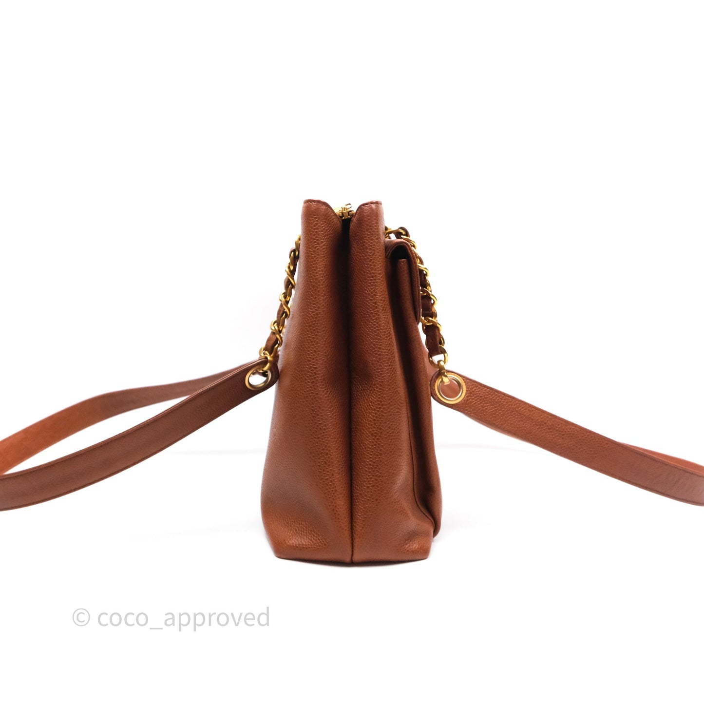 Chanel Vintage Tote Caramel Caviar 24K Gold Hardware