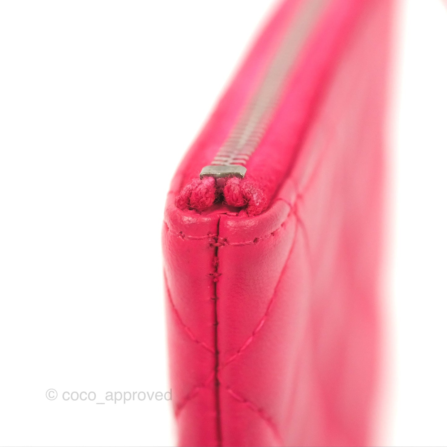 Chanel Quilted Mini O Case Pink Lambskin Silver Hardware