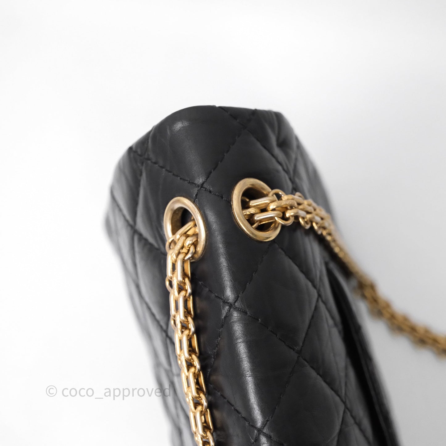 Chanel Reissue 226 Quilted Aged Calfskin Black Aged Gold Hardware