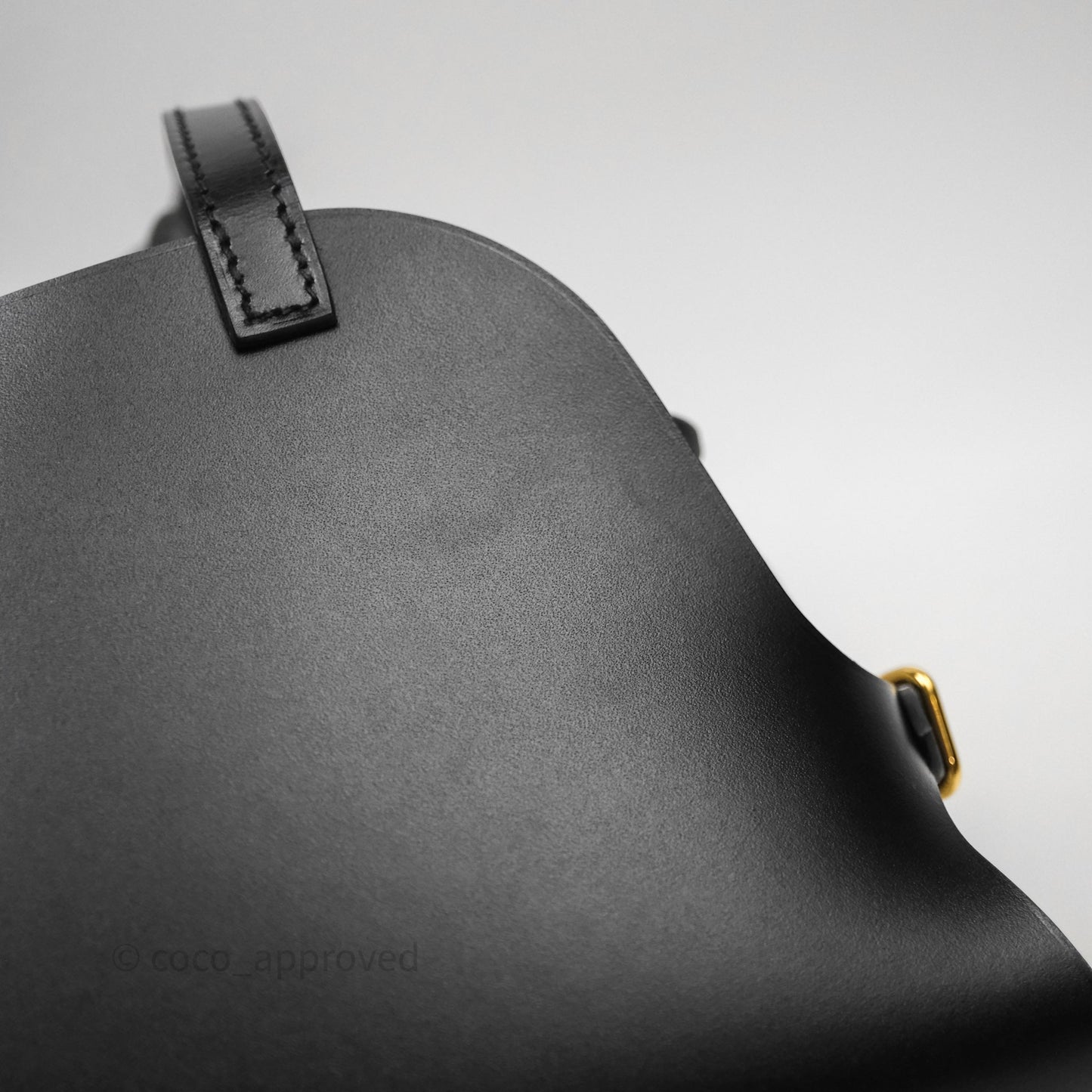Hermès Tablier Sellier Noir 89/Ecru Swift Calfskin/H canvas Bag Gold Hardware