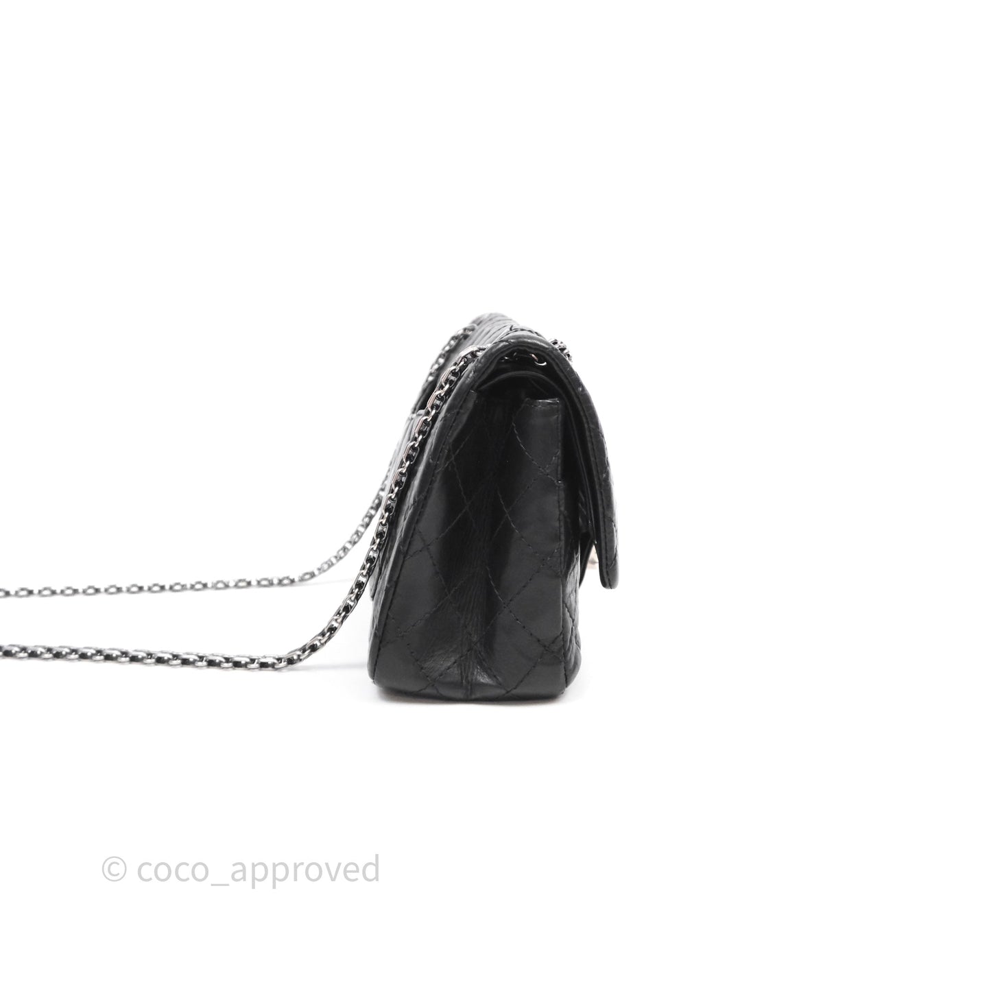 Chanel Reissue 225 Quilted Black Crumple Calfskin Ruthenium Hardware