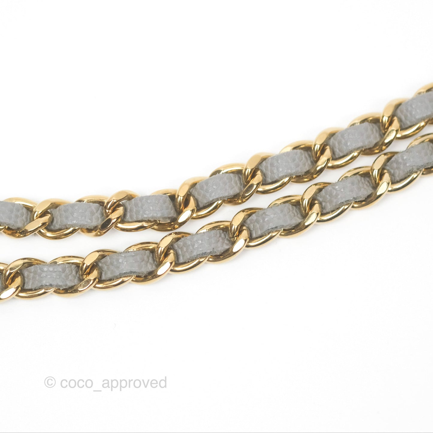 Chanel Classic Quilted Wallet On Chain WOC Grey Caviar Gold Hardware