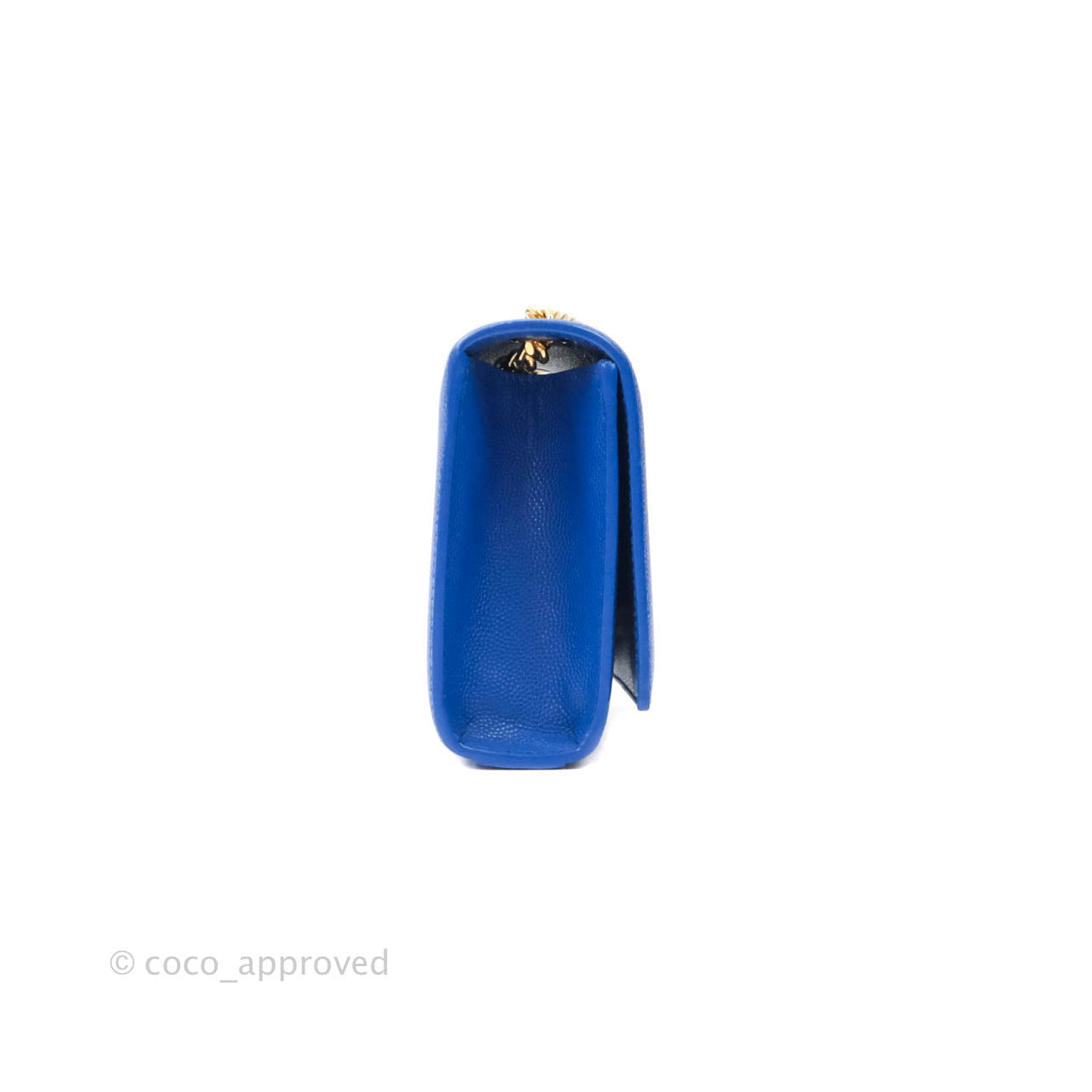 Saint Laurent Classic Kate Original Small Blue Grained Calfskin Gold Hardware