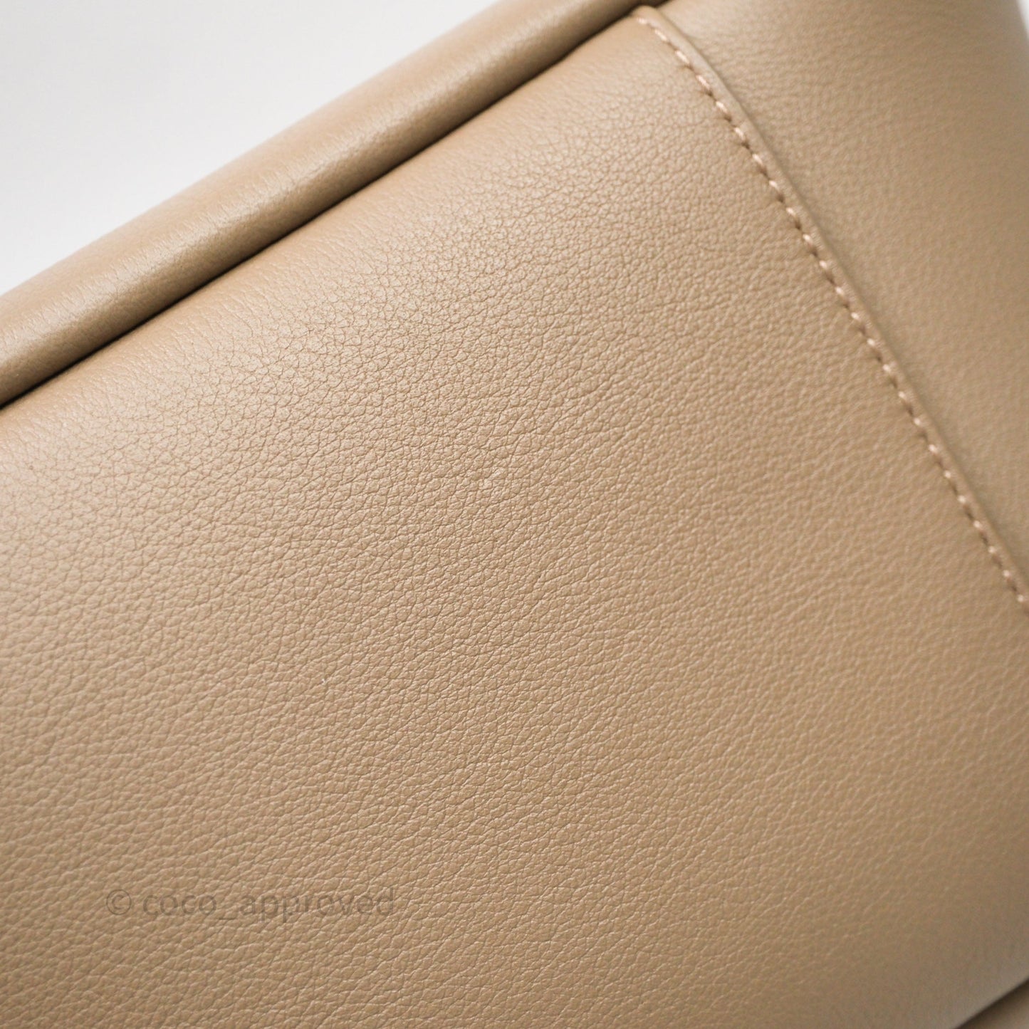 Saint Laurent LE 5 à 7 Supple Large Dusty Grey Grained Leather Gold Hardware