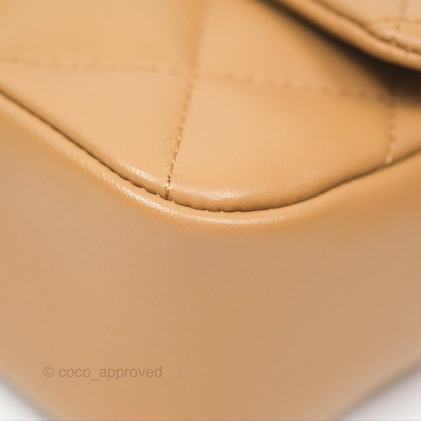 Chanel Mini Flap Bag With Heart CC Charm Beige Lambskin Aged Gold Hardware 22B