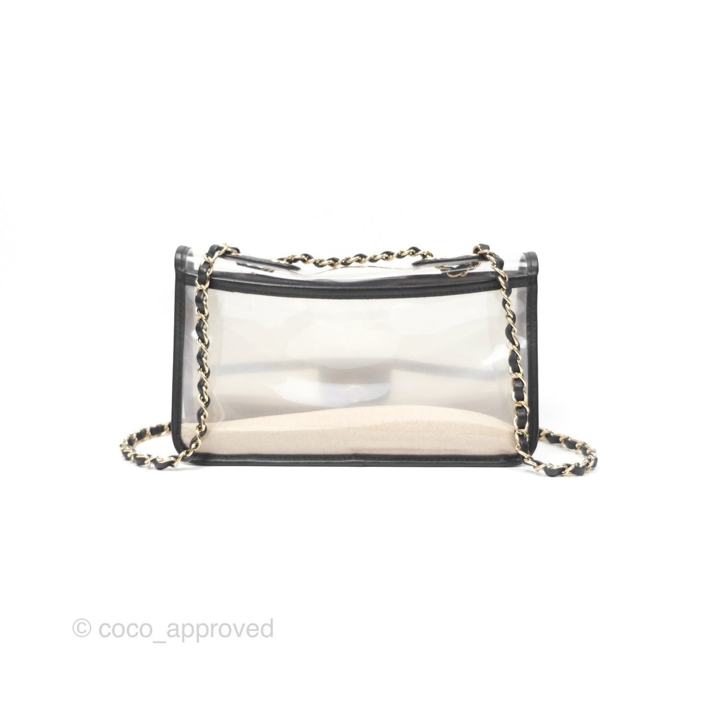 Chanel Medium Sand By The Sea PVC Flap Black Lambskin Gold Hardware