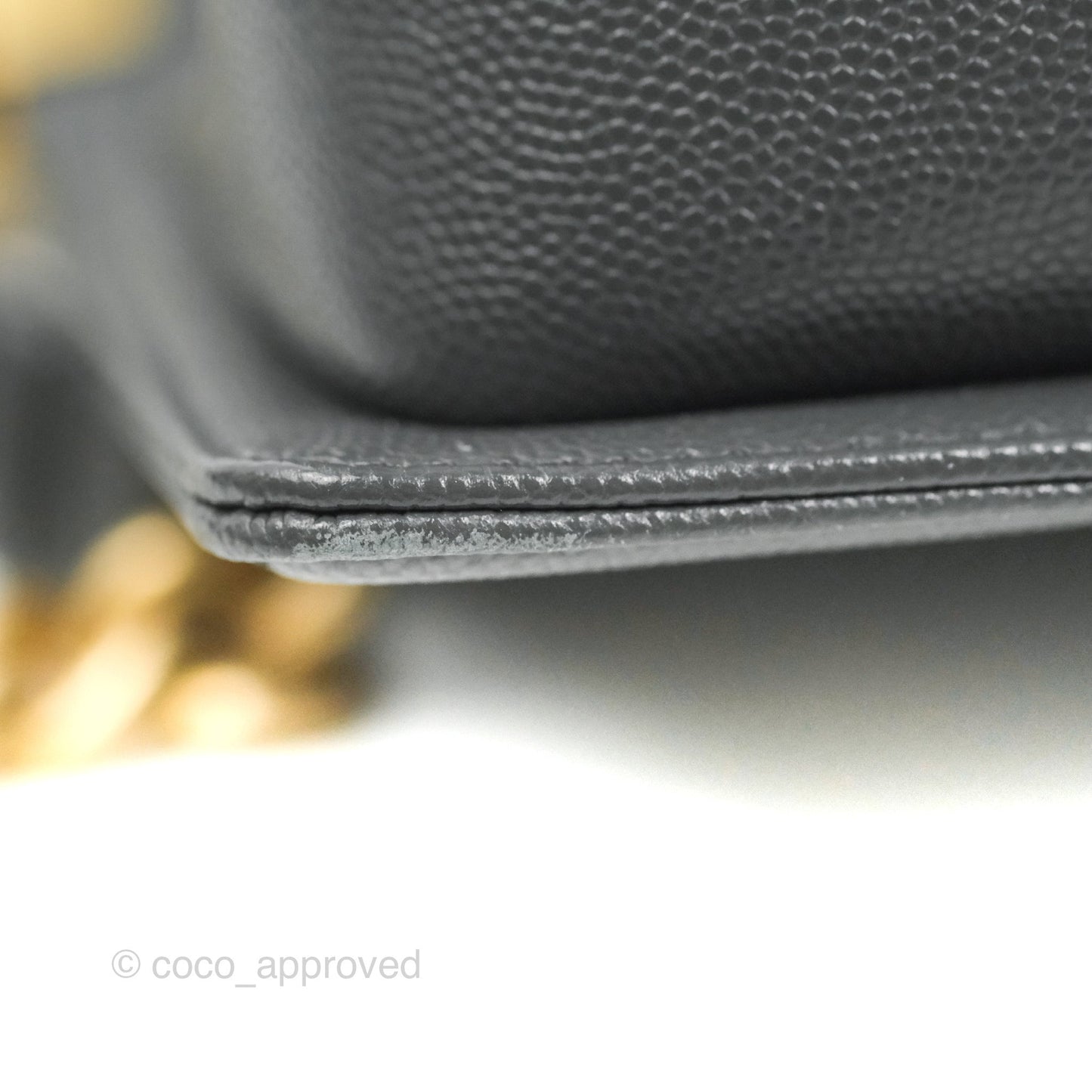 Chanel Chevron Medium Boy Dark Grey Caviar Aged Gold Hardware