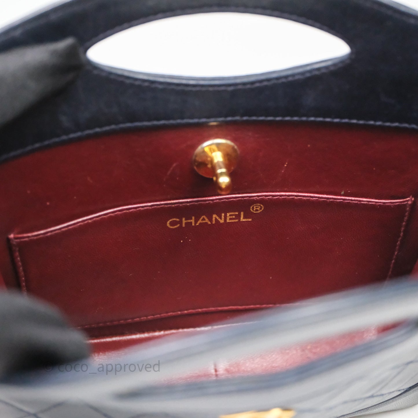 Chanel Vintage 31 Navy Lambskin 24K Gold Hardware