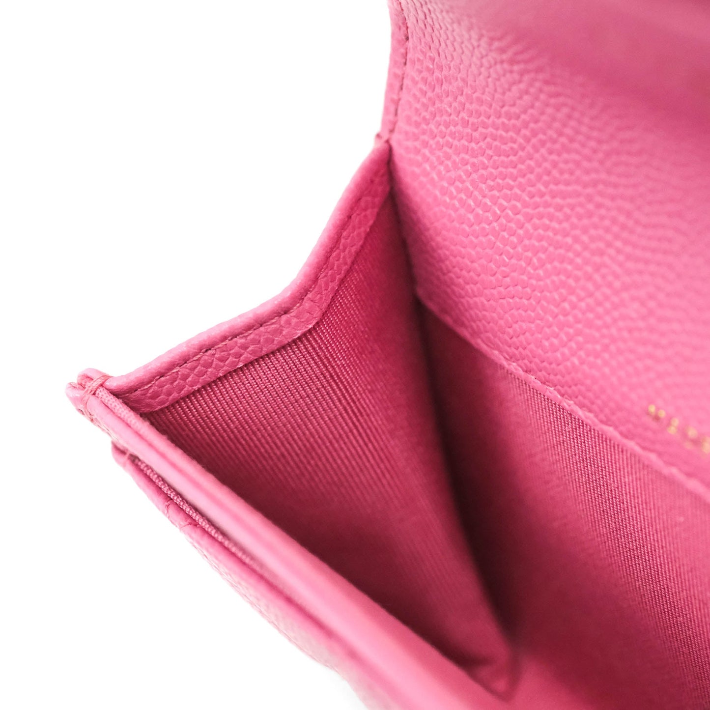 Chanel Caviar Quilted Flap Card Holder Pink Gold Hardware