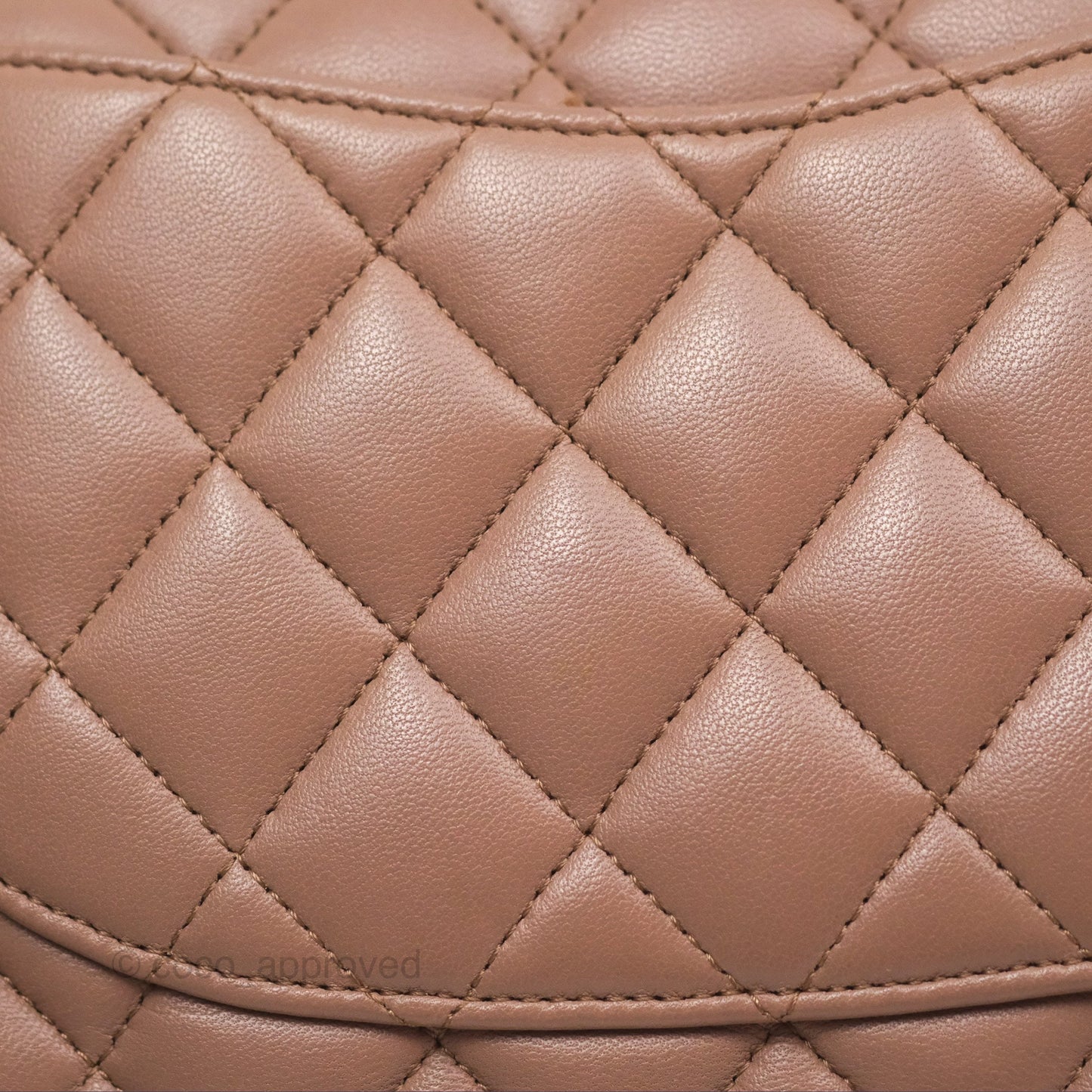Chanel Classic M/L Medium Flap Quilted Dark Beige Lambskin Gold Hardware