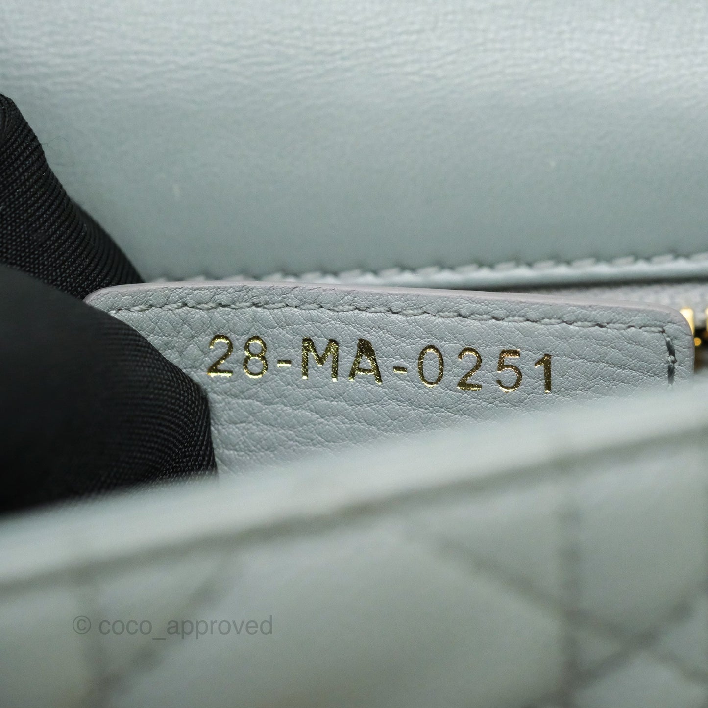 Dior Small Caro Bag Grey Supple Cannage Calfskin