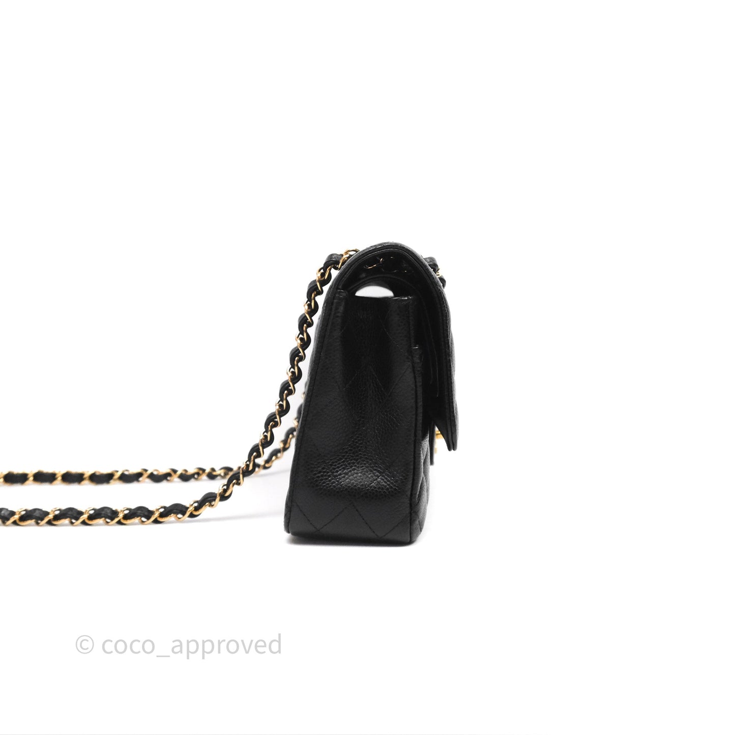 Chanel Classic M/L Medium Flap Quilted Black Caviar Gold Hardware