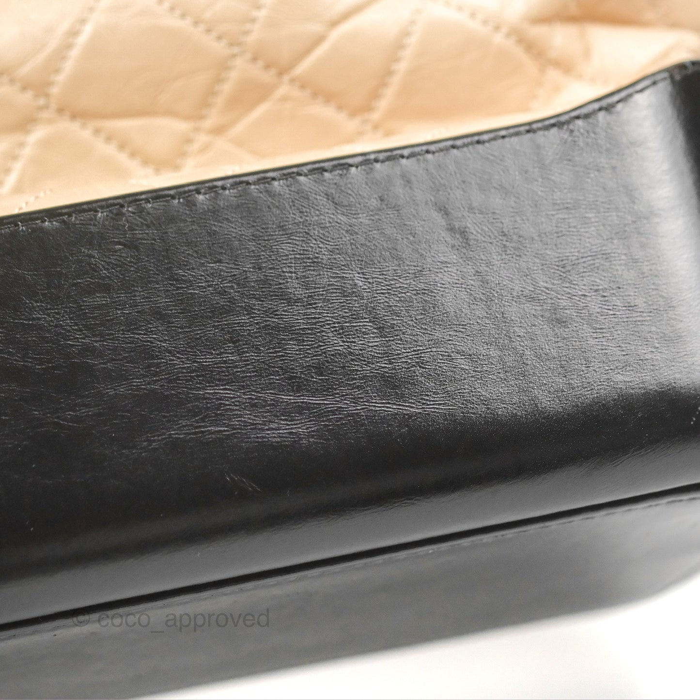 Chanel Large Gabrielle Shopping Tote Quilted Beige Aged Calfskin