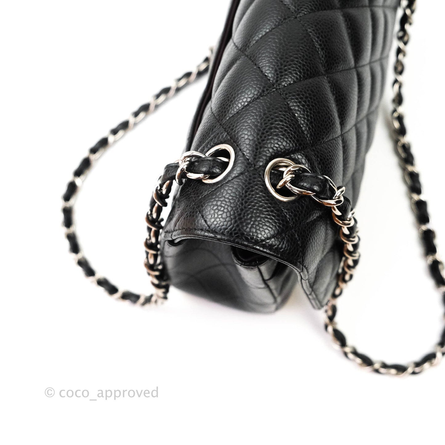 Chanel Jumbo Double Flap Black Caviar Silver Hardware⁣⁣
