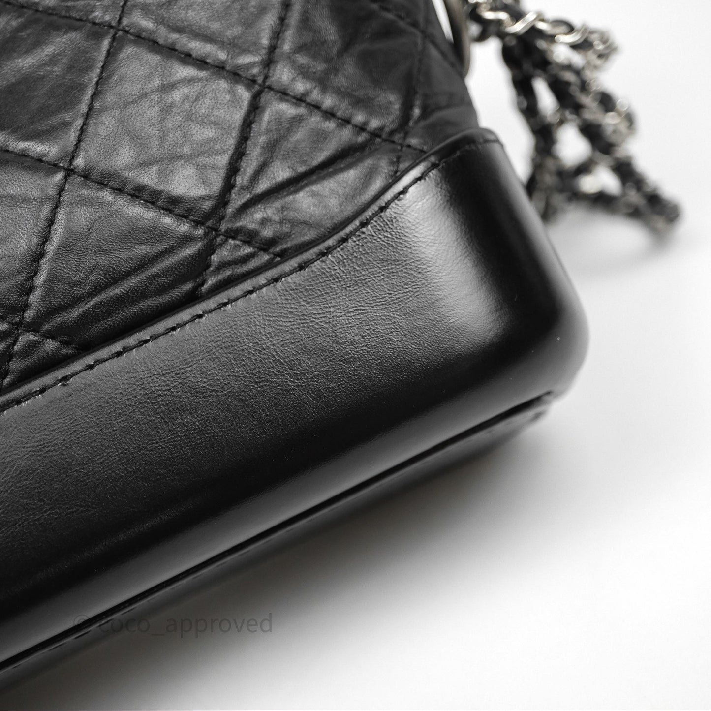 Chanel Small Gabrielle Hobo Quilted Black Aged Calfskin