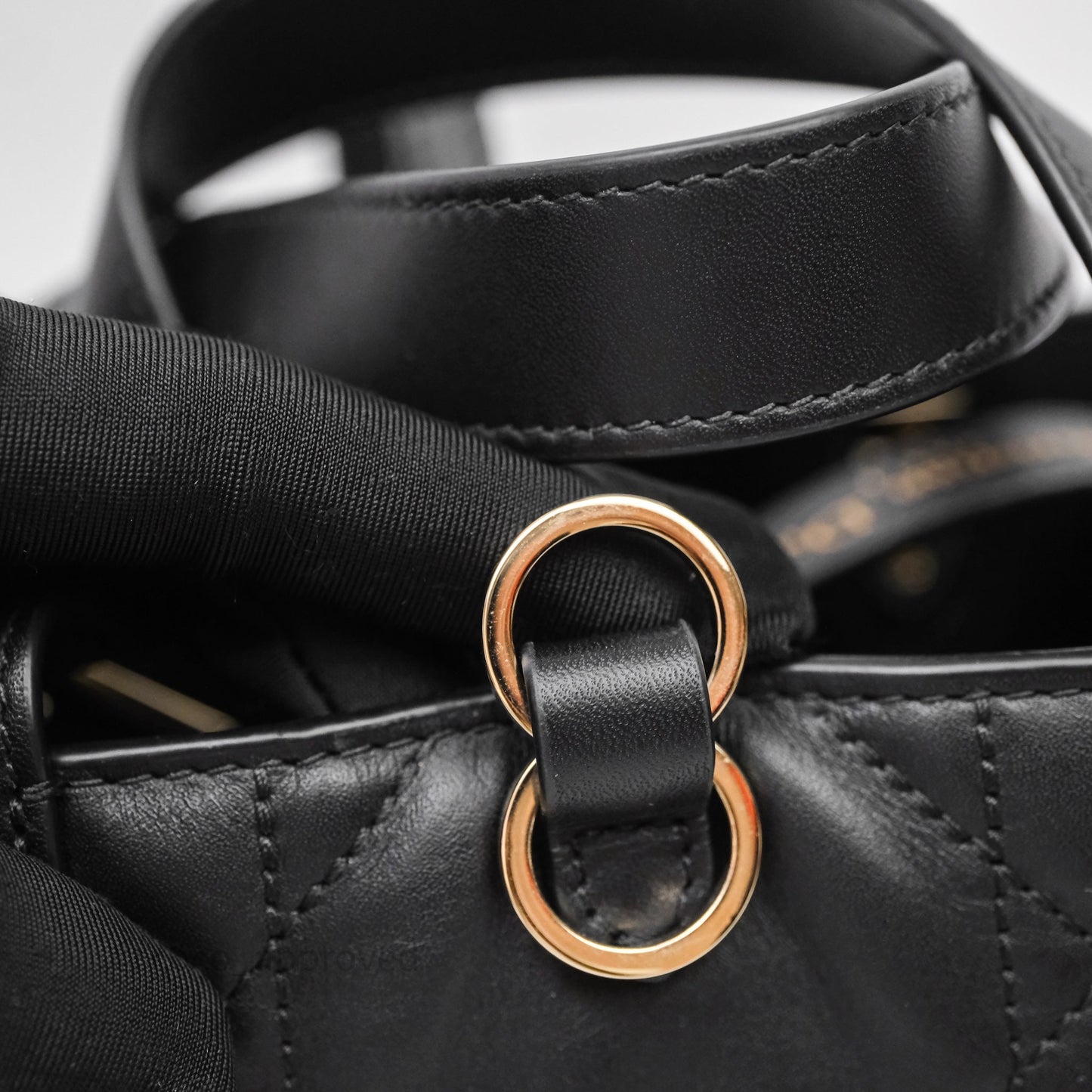 Christian Dior Small Toujours Vertical Tote Bag Black Macrocannage Calfskin Gold Hardware