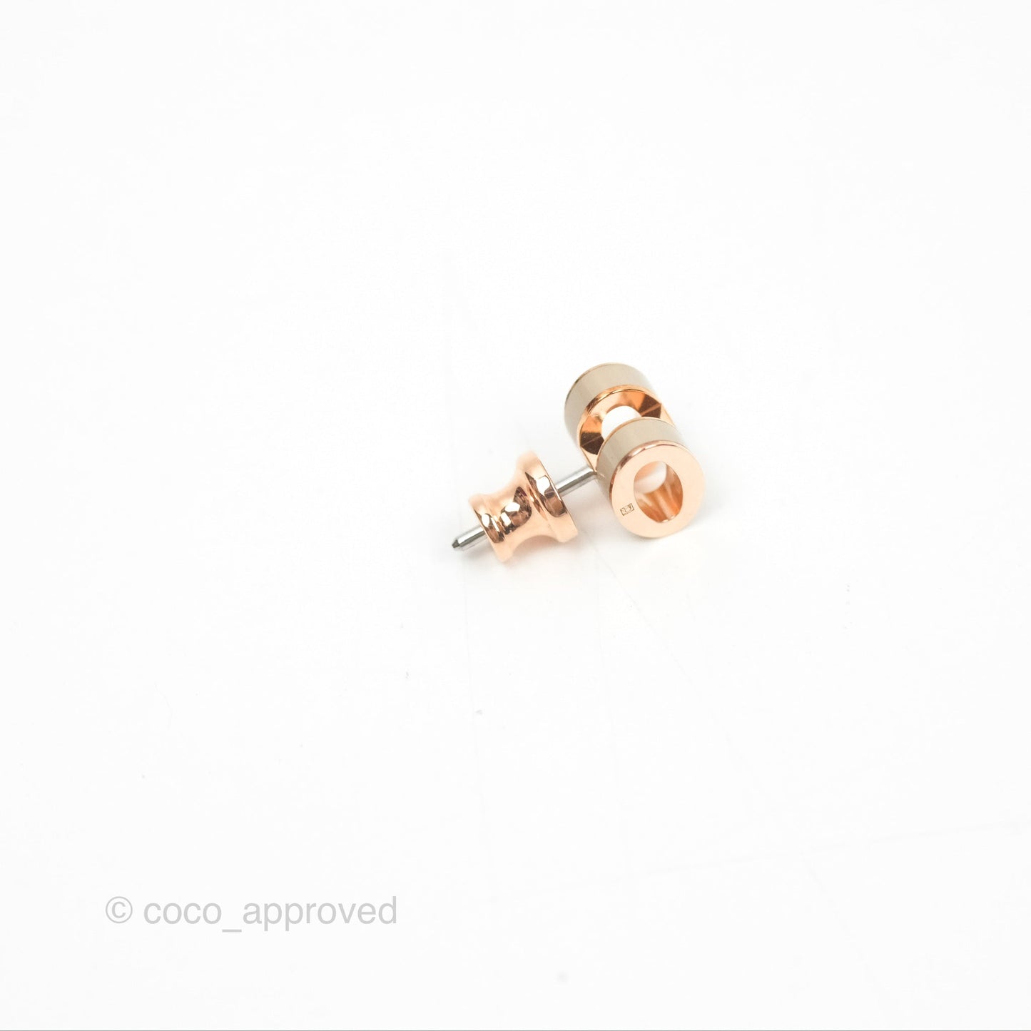 Hermès Mini Pop H Earrings Marron Glace Rose Gold