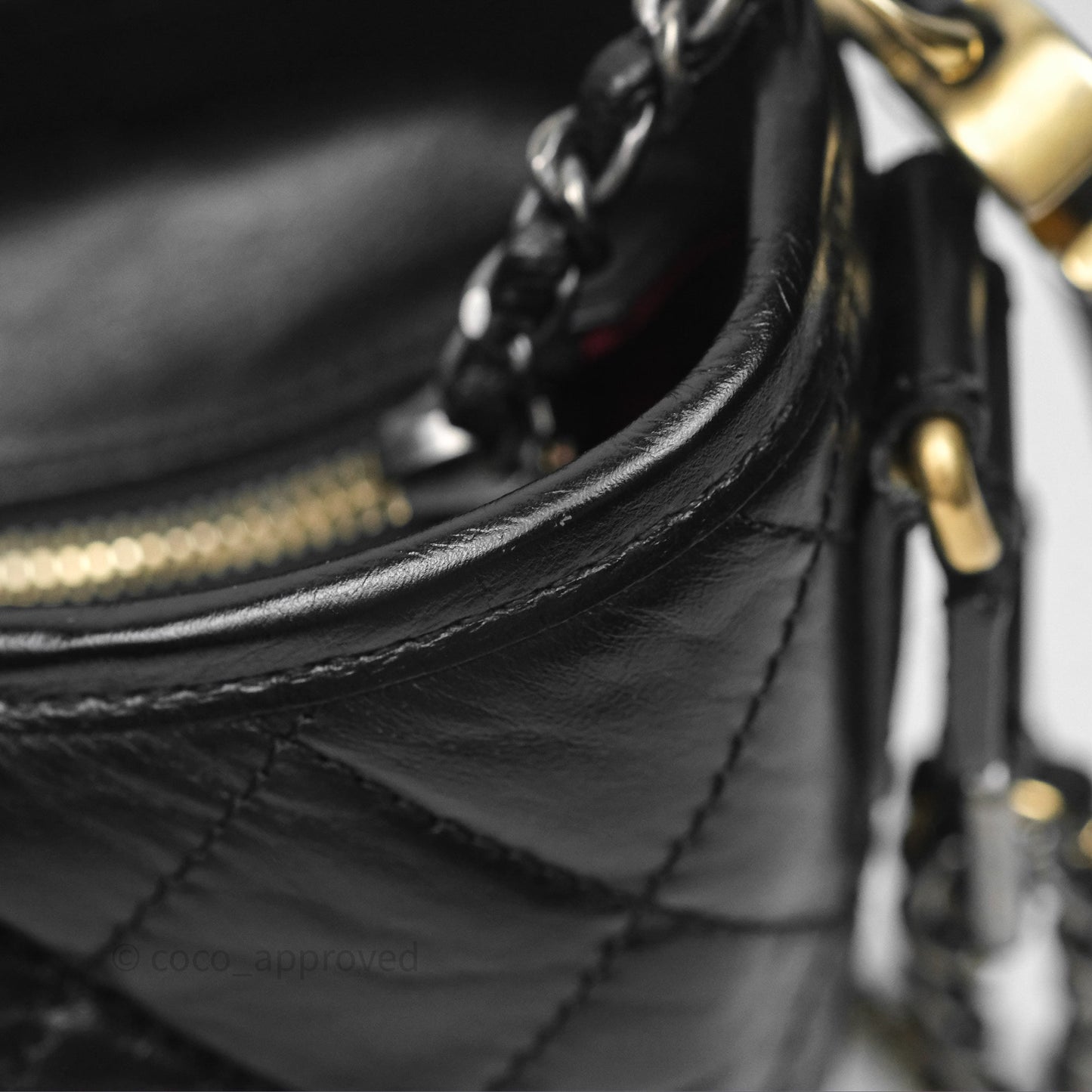 Chanel Large Gabrielle Hobo Black Aged Calfskin Mixed Hardware