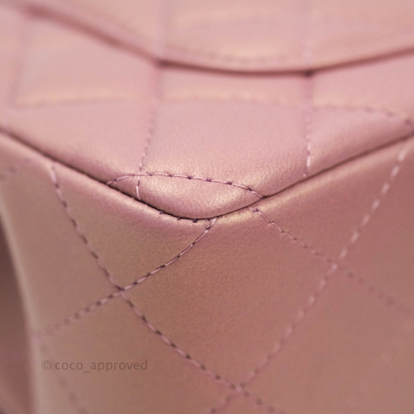 Chanel Top Handle Mini Rectangular Flap Bag Iridescent Dark Pink Lambskin Aged Gold Hardware