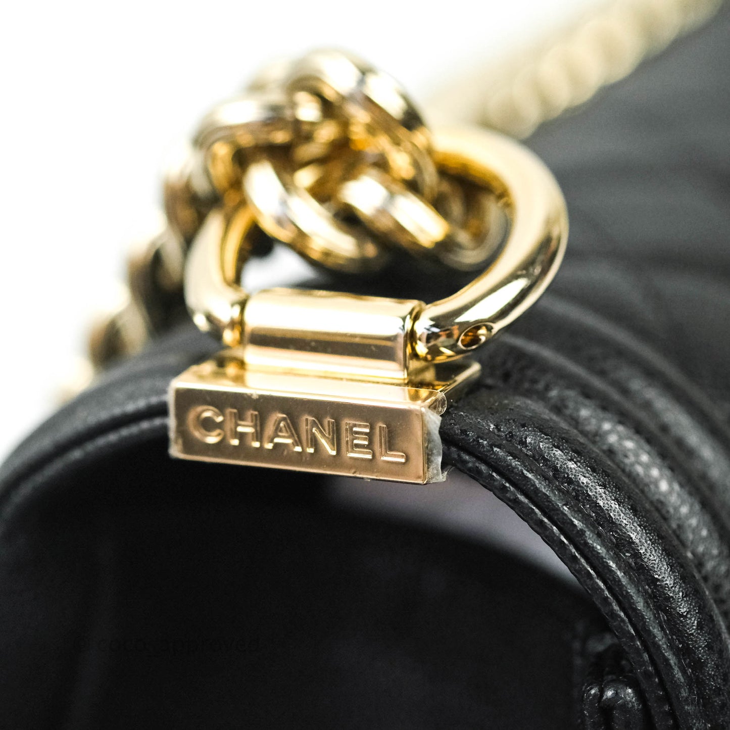 Chanel Boy Quilted Medium Black Caviar Gold Hardware