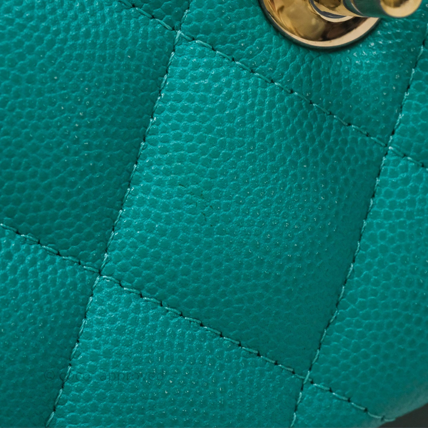 Chanel Jumbo Double Flap Turquoise Caviar Gold Hardware⁣⁣